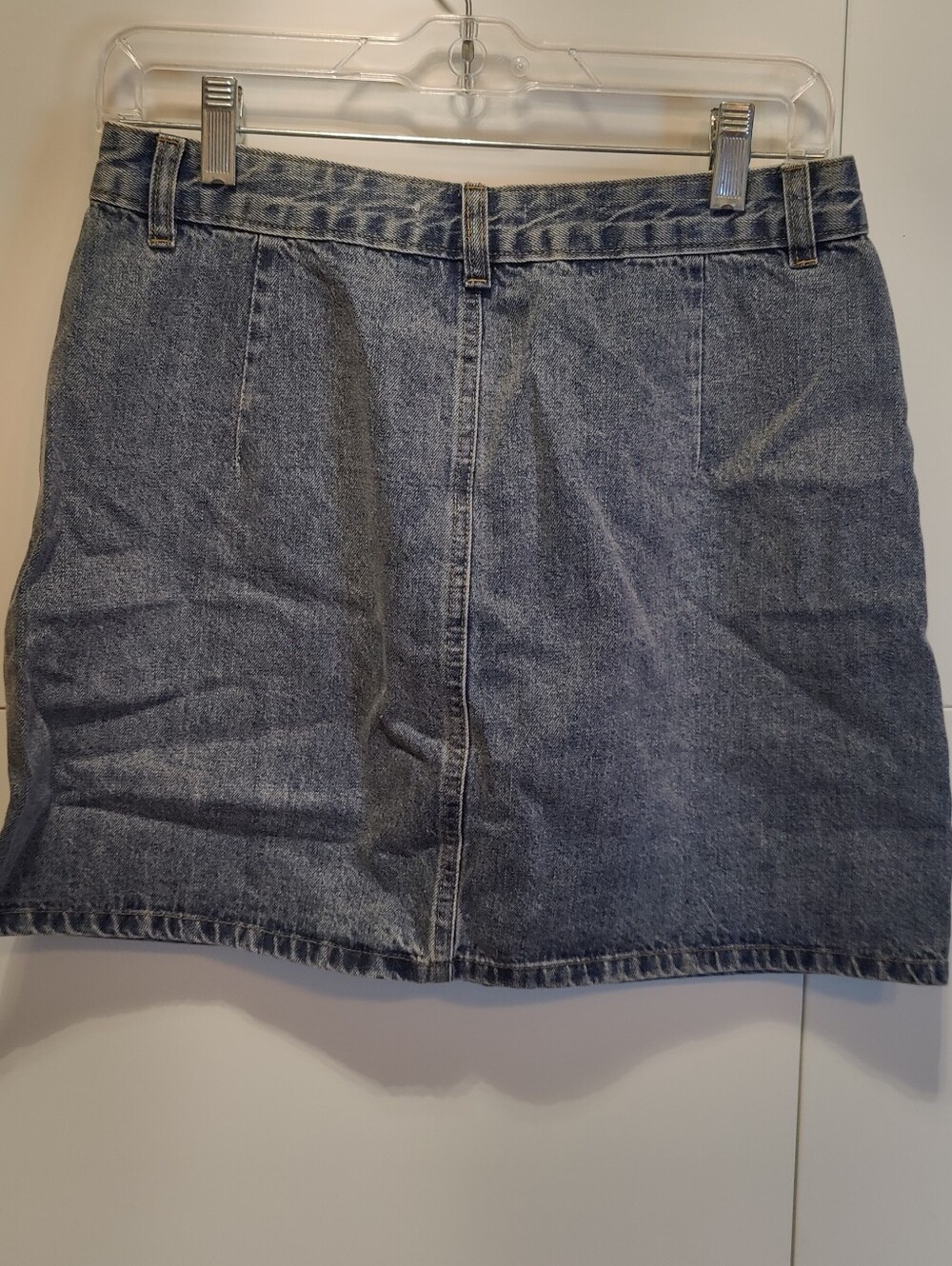 NWT Cloud Ten Rhinestone Fringe Distressed Denim Mini Skirt L - Picture 5 of 6